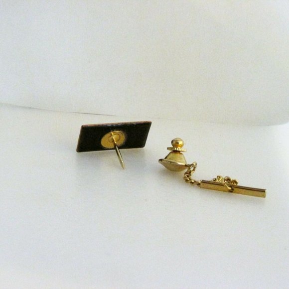 Vintage Tie Tack Pin Enamel on Copper Artisan Created Bohemian Unique OOAK Boho - Picture 5 of 6